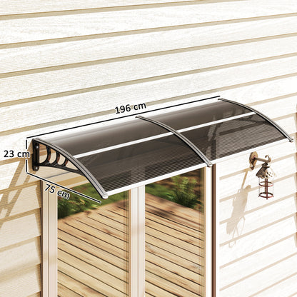 Marquesina Exterior Outsunny Policarbonato Negro 196x75x23 Cm_2