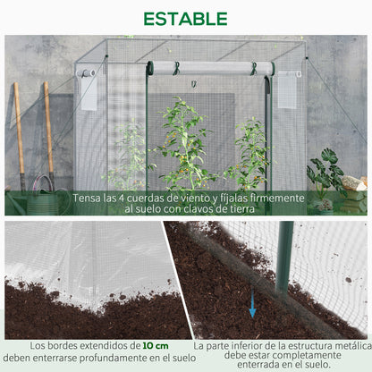 Outsunny Invernadero Pequeño Con Ventanas Para Cultivar Tomates Blanco_5