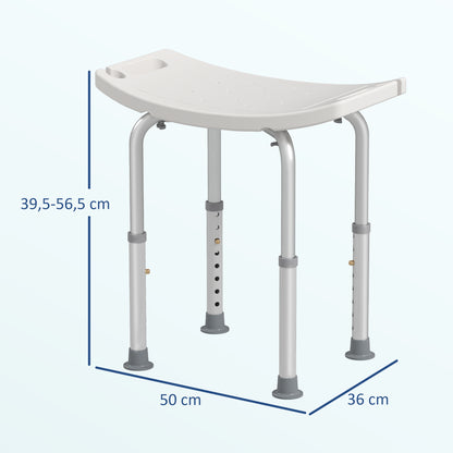 Homcom Taburete De Ducha Silla Baño Altura Regulable Patas Antideslizantes_2