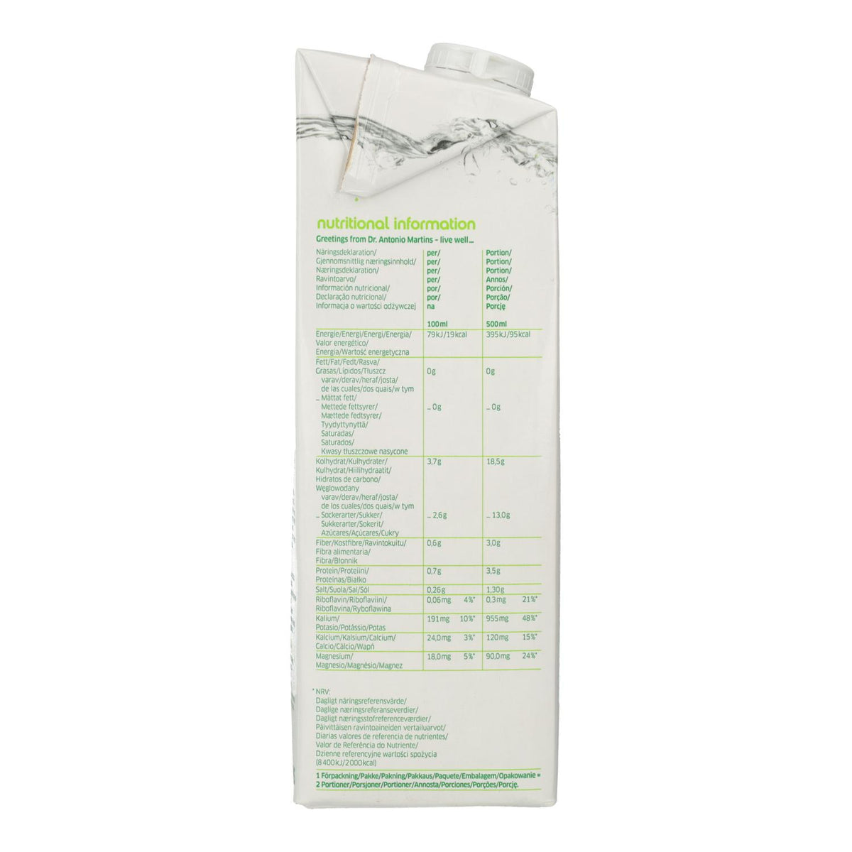 Pack 6x Agua de Coco Natural Dr. Martins 1 L