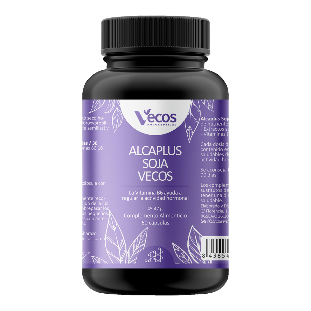 Alcaplus Soja Vecos 60 Cápsulas | Menopausia, Digestión Y Equilibrio Hormonal | Isoflavonas + Vitamina B6_0