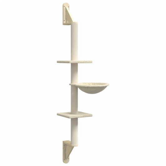 Árbol Rascador Para Gatos De Pared Crema 142,5 Cm_0