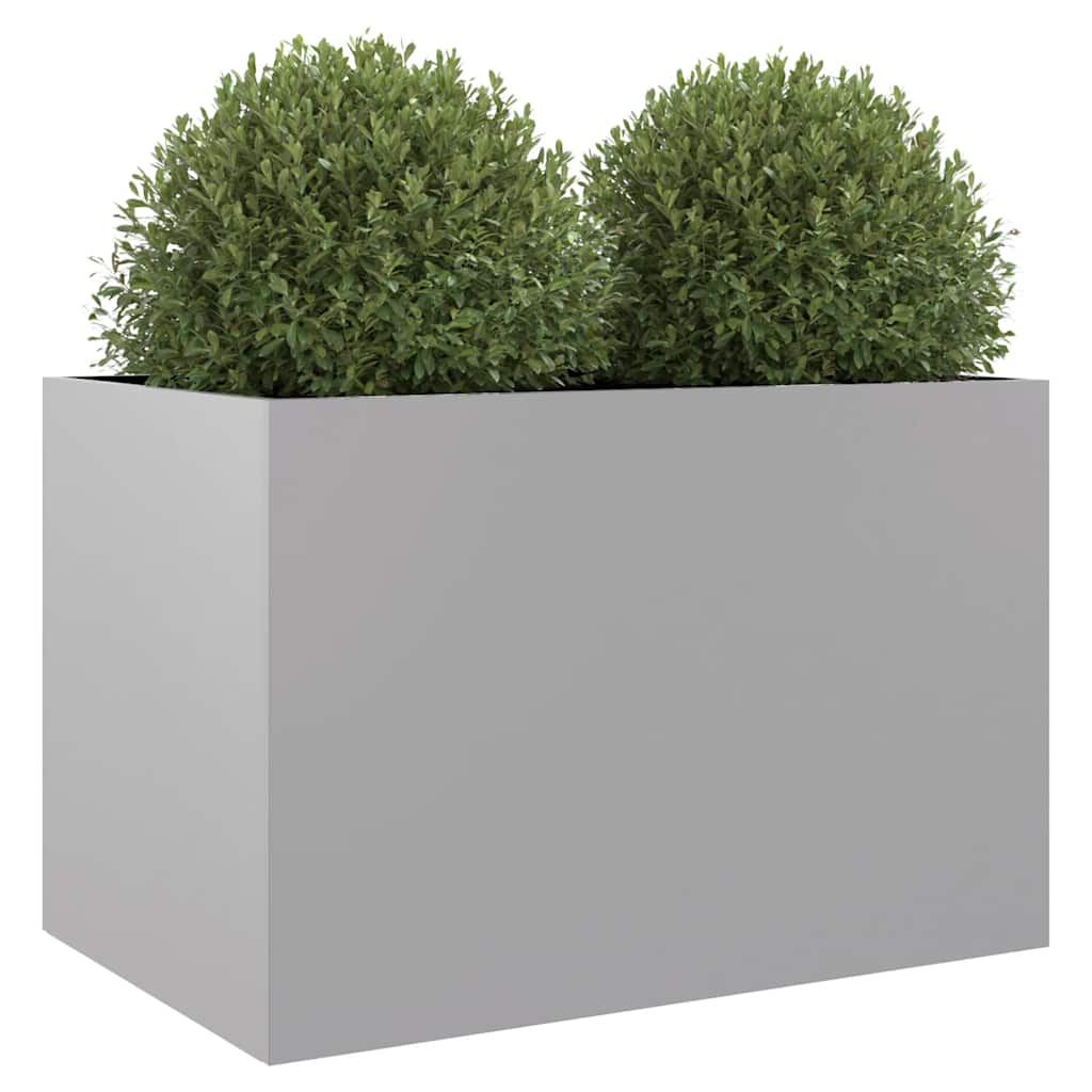 Jardinera De Acero Galvanizado Plateado 62x40x39 Cm_3
