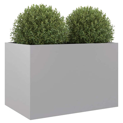 Jardinera De Acero Galvanizado Plateado 62x40x39 Cm_3