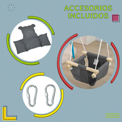 Aiyaplay Columpio Para Bebés De 9-36 Meses Con Cuerdas Ajustable 40x40x110-180cm_3