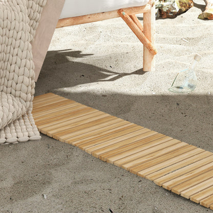 Outsunny Camino De Jardín De Madera 120x38 Cm Pasarela Enrollable Para Exterior_1