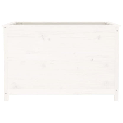 Arriate Elevado De Jardín Madera De Pino Blanco 119,5x82,5x78cm_4