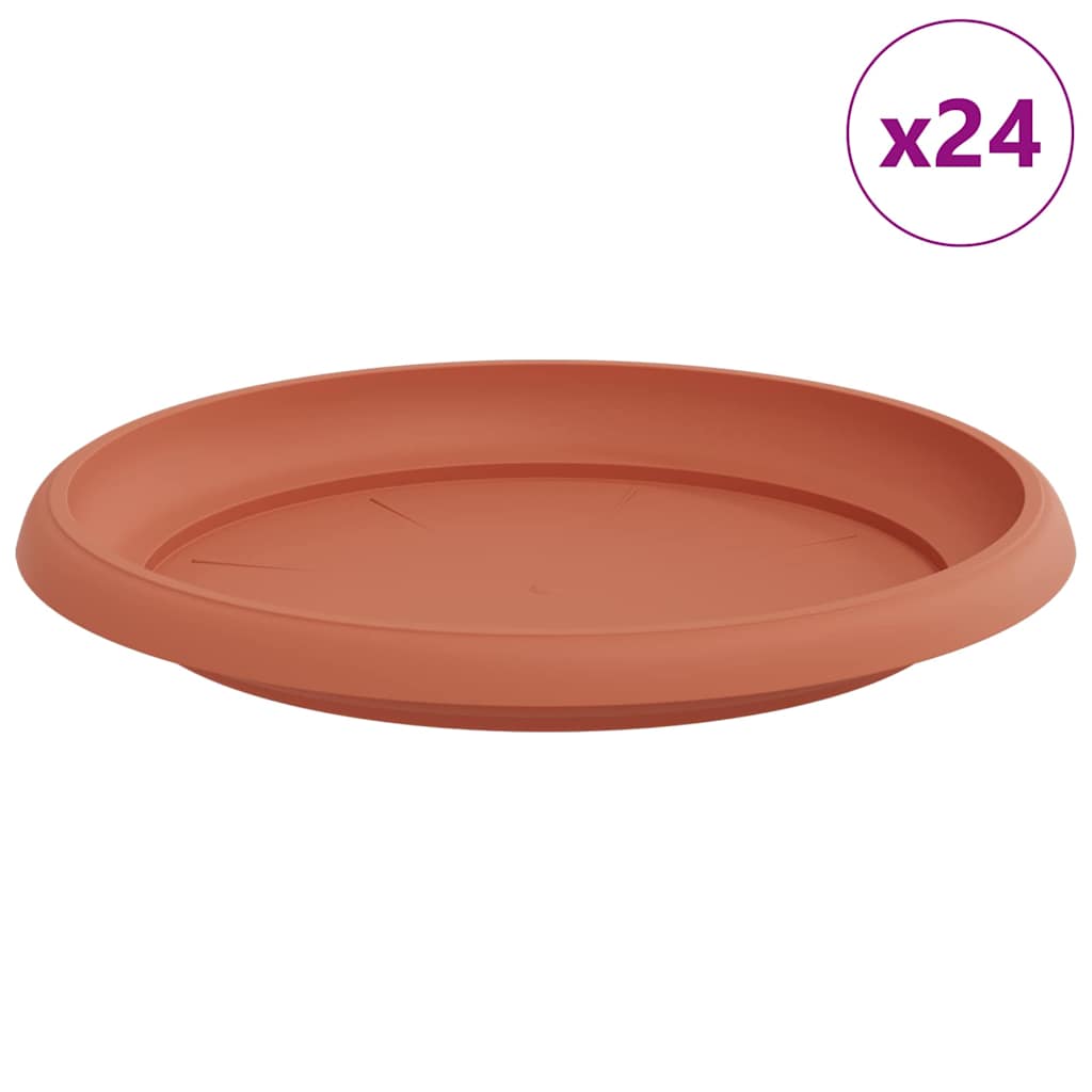 Bandeja Redonda Para Flores 24 Pcs Rojo Ladrillo Plástico_0