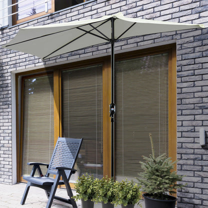 Outsunny Sombrilla Parasol Jardín Con Manivela Semicircular Exterior 269x138x236_1