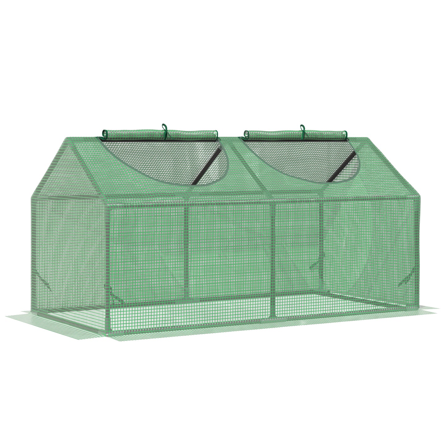 Outsunny Invernadero De Terraza 120x60x60 Cm Acero Con 2 Ventanas Verde_0