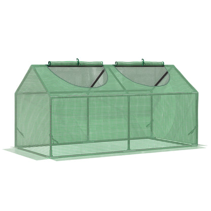 Outsunny Invernadero De Terraza 120x60x60 Cm Acero Con 2 Ventanas Verde_0