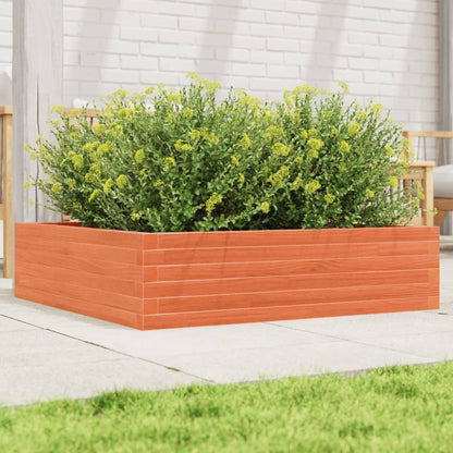 Jardinera De Madera Maciza Pino Marrón Cera 90x90x23 Cm_1