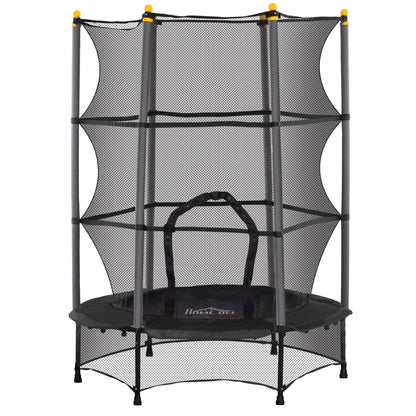 Homcom Cama Elástica Infantil Ø140 Cm Con Red De Seguridad Negro_0