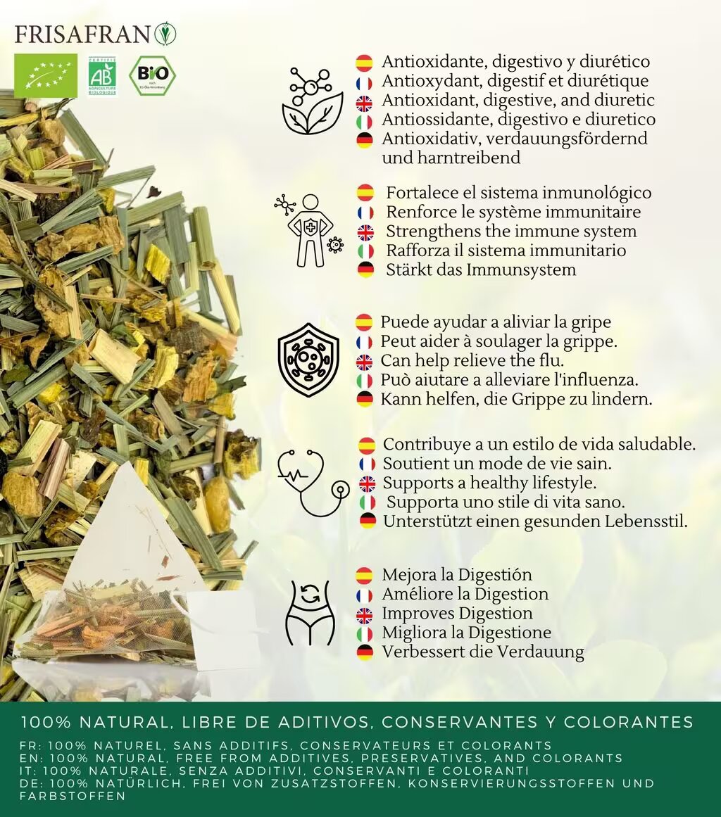 Infusión De Jengibre-limón |pirámides | Calidad | Frisafran 30 Uds_3