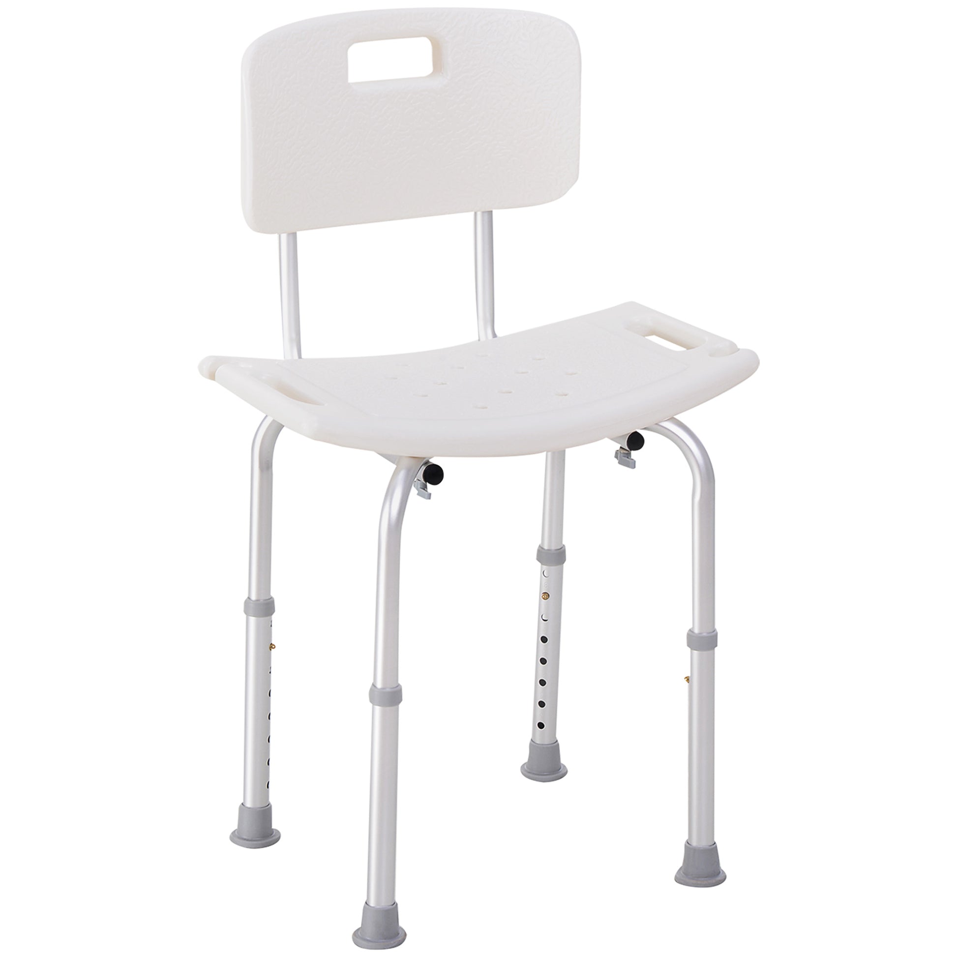 Homcom Silla Ducha Personas Mayores Con Respaldo Altura Regulable En 8 Niveles_0