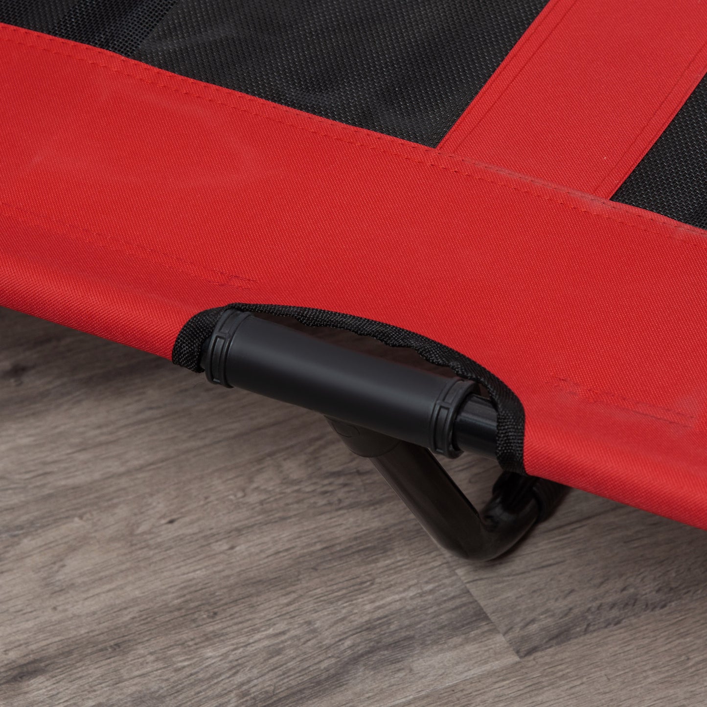Pawhut Cama Elevada Perros Transpirable Interiores Exteriores 122x92x23 Cm Rojo_4