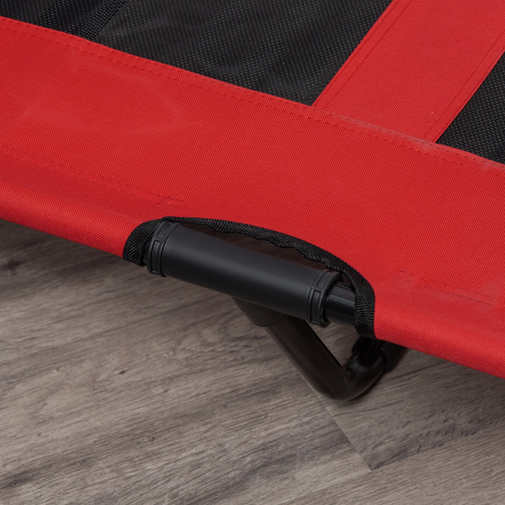 Pawhut Cama Elevada Perros Transpirable Interiores Exteriores 122x92x23 Cm Rojo_4