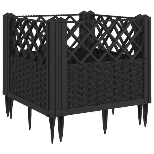Jardinera Con Clavijas Pp Negro 43,5x43,5x43,5 Cm_0