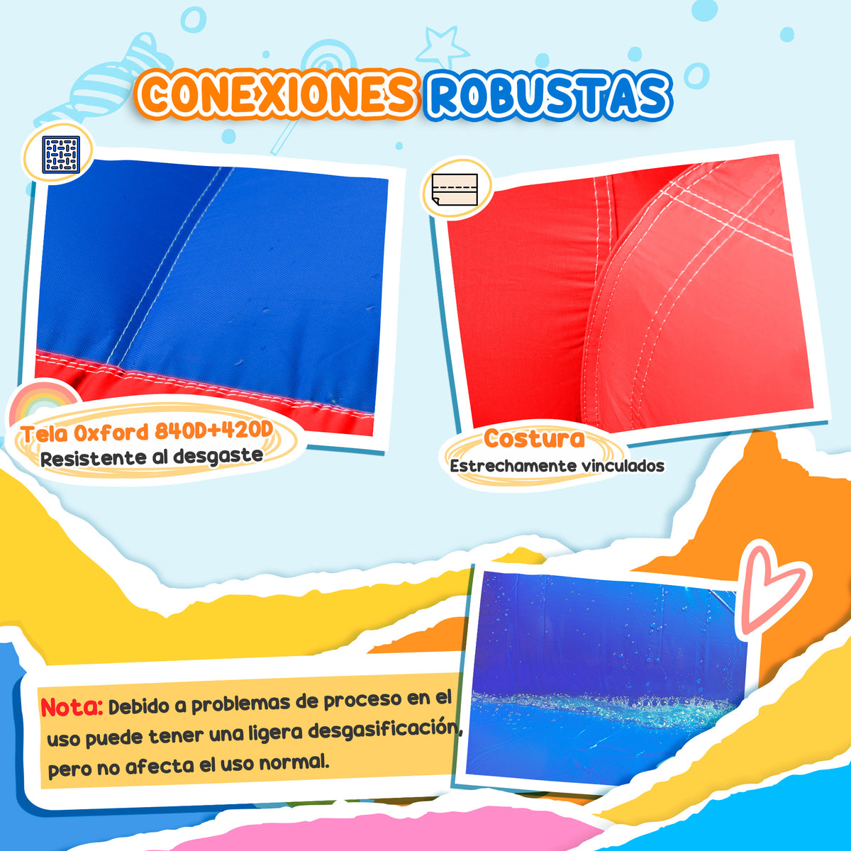 Outsunny Castillo Hinchable Para Niños Con Soplador 435x245x200 Cm Multicolor_3