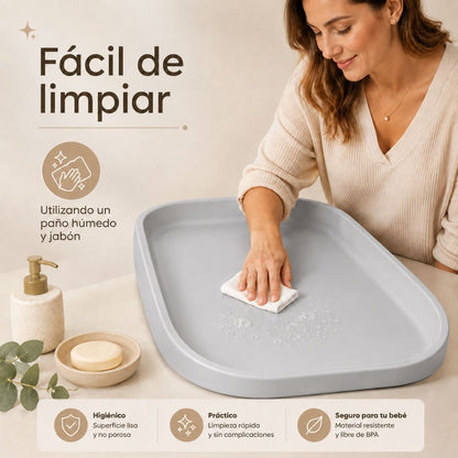 Bathby Cambiador Bebé De Espuma Pu Suave Y Lavable, Cambiador Para Pañales Con Bordes Elevados_4