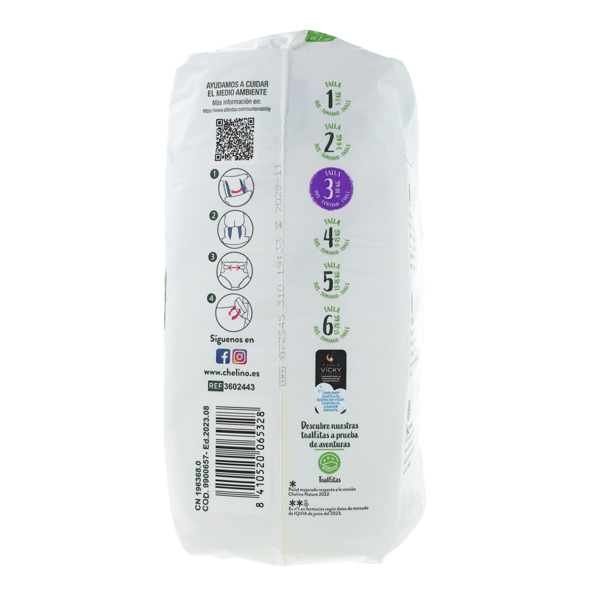 Pañales T3 4-10 kg Chelino Nature 36 uds