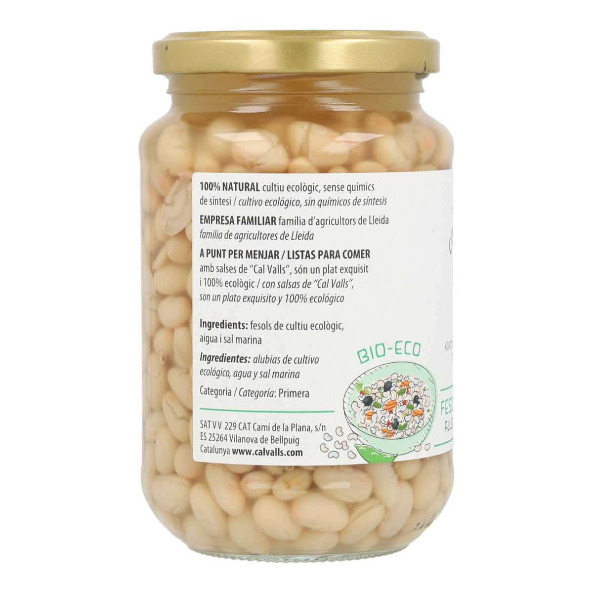 Alubias blancas cocidas ECO Cal Valls 350 g