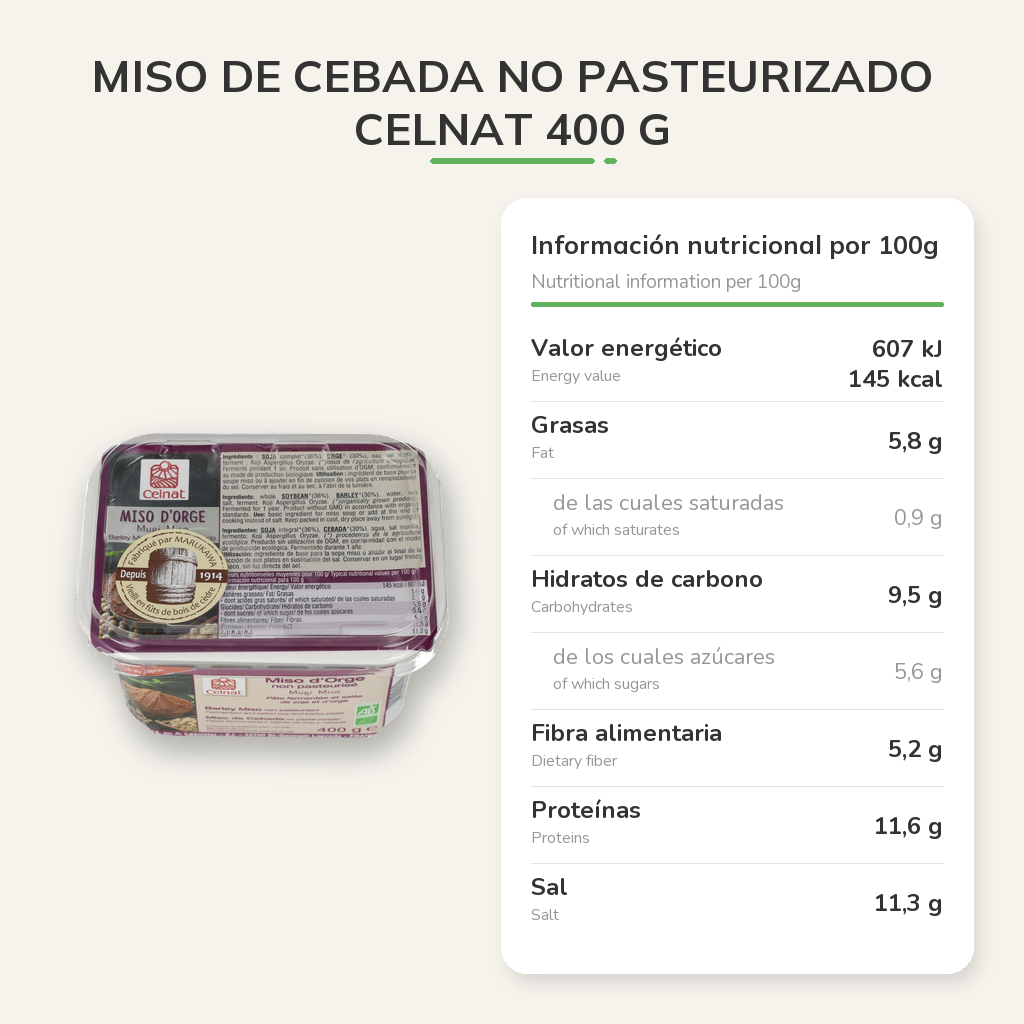 Información nutricional