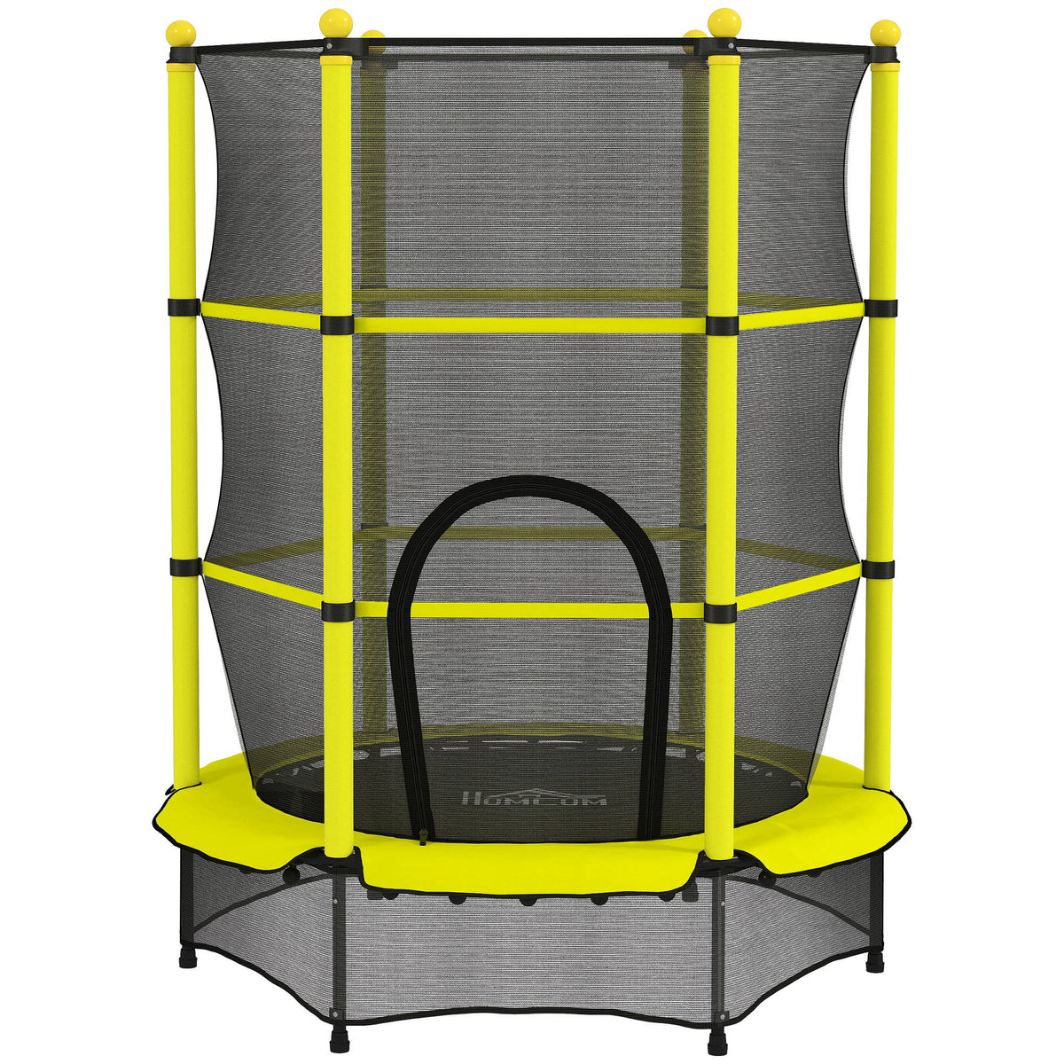 Homcom Cama Elástica Infantil Ø140 Cm Para Niños De 3-10 Años Amarillo_0