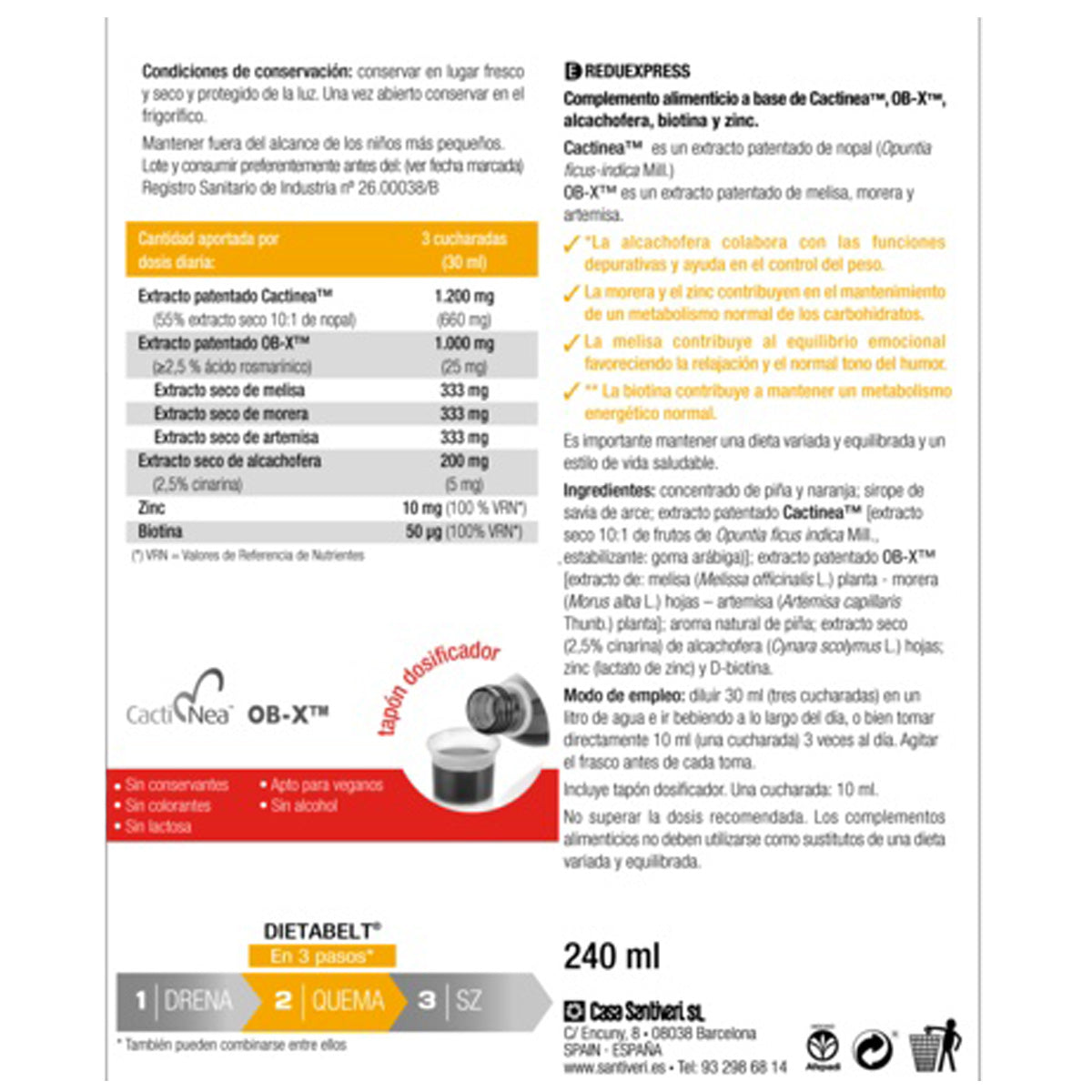 Db-quema reduexpress jarabe Santiveri 240 ml