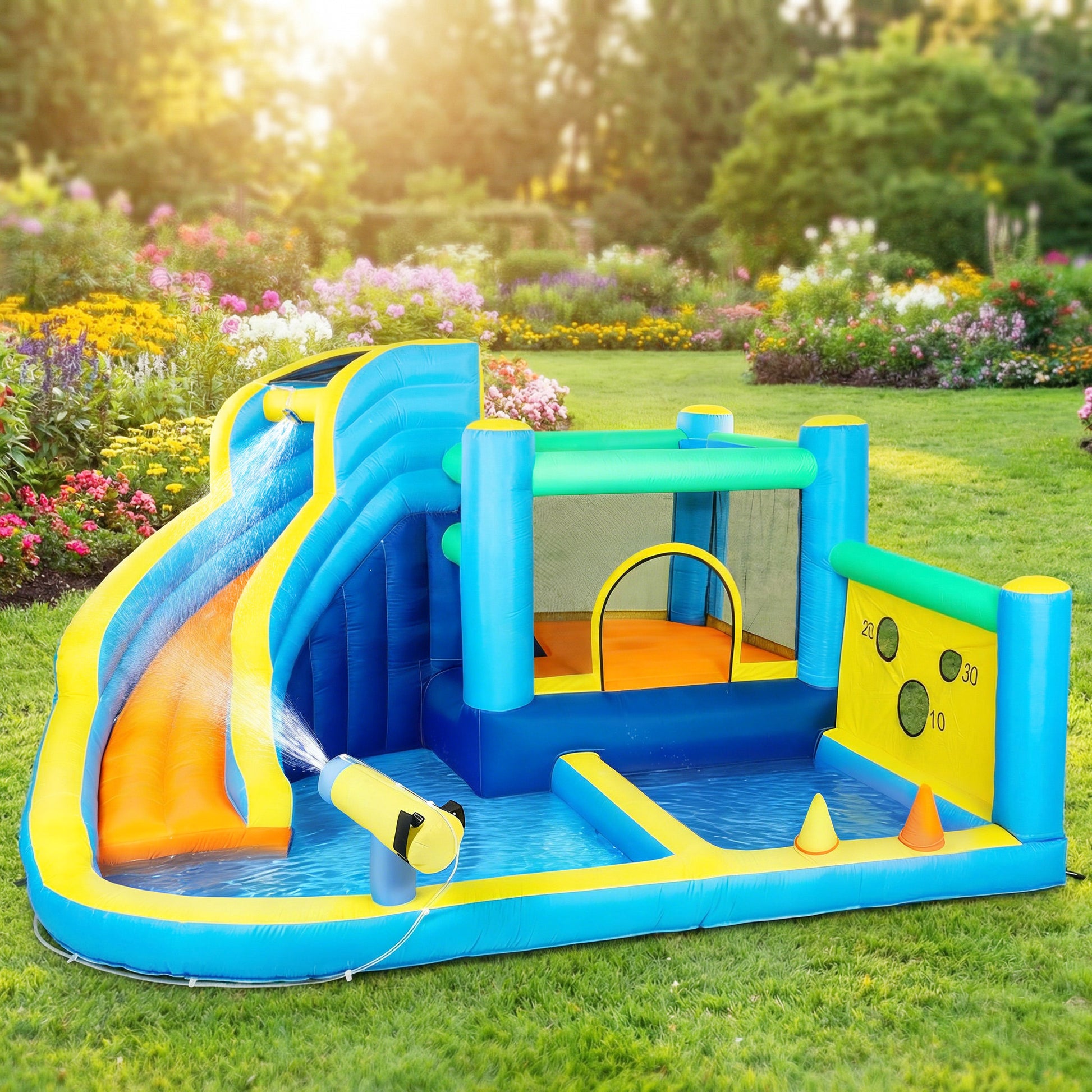 Aiyaplay Castillo Hinchable Acuático 8 En 1 Con Soplador 550w Tobogán Trampolín_1
