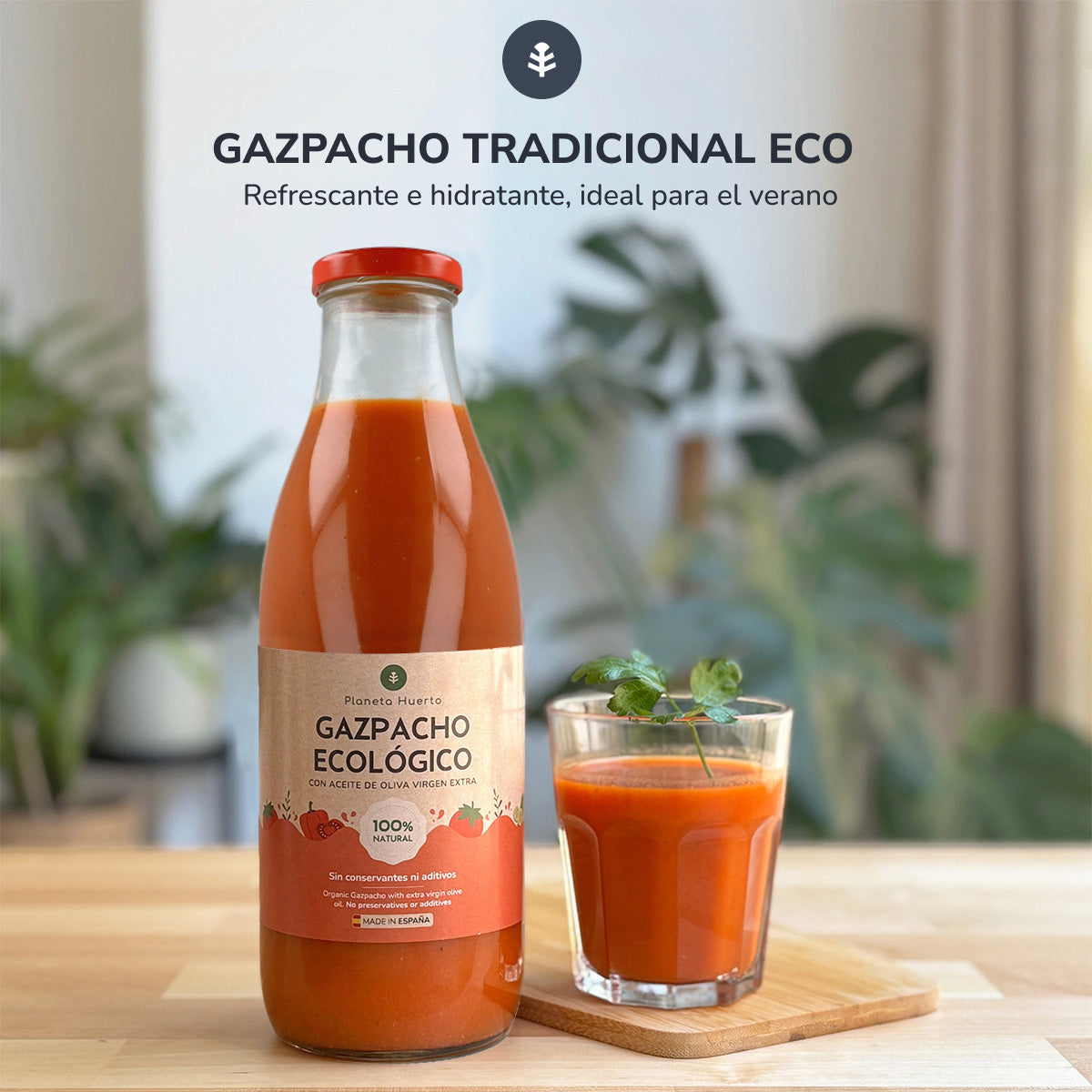 Gazpacho tradicional ECO con AOVE Planeta Huerto 1L