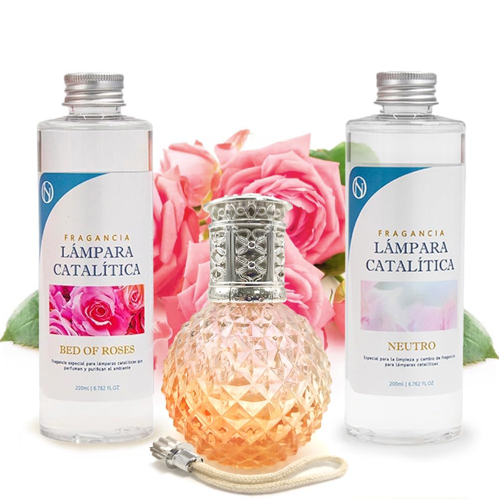 Pack Ahorro Lámpara Catalítica Orange Diamonds + Fragancia Bed Of Roses 200ml + Limpiador Neutro 200ml + Mecha Repuesto_0