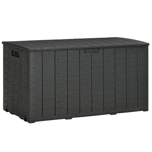 Outsunny Baúl De Almacenamiento Exterior 366l Con Ruedas 122,4x62x64,5 Cm_0
