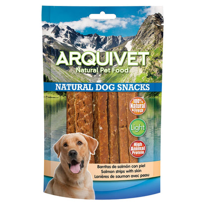 Snack natural para perros Barritas de salmón con piel Arquivet 100 gr