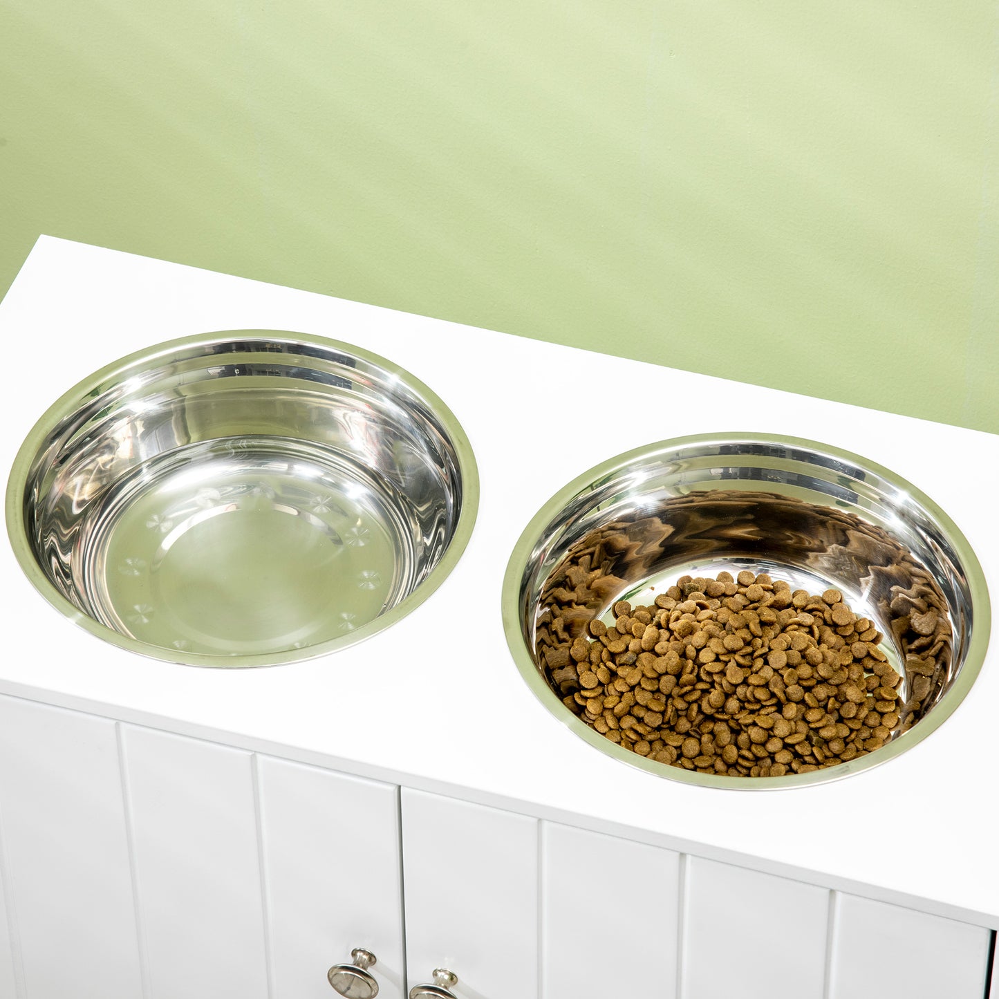 Pawhut Comedero Elevado Para Perros Con 2 Cuencos De Acero Inoxidable 2 Puertas_3