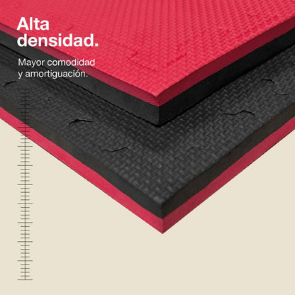 Jowy Tatami Puzzle 2,5cm 100x100cm, Pack 4 Unidades – Superficie T Azul/rojo_1