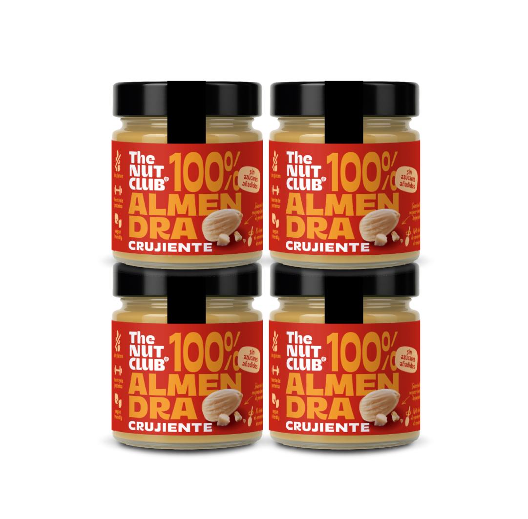 Pack crema 100% almendra crujiente 4 uds The Nut Club 720g_0