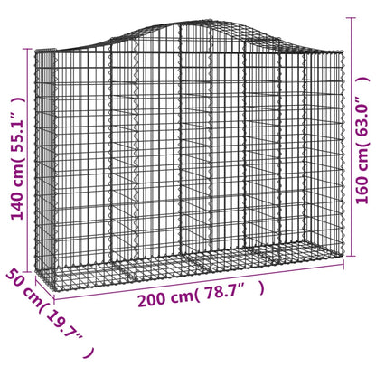 Cestas Gaviones 4 Uds Forma De Arco Hierro 200x50x140/160 Cm_5