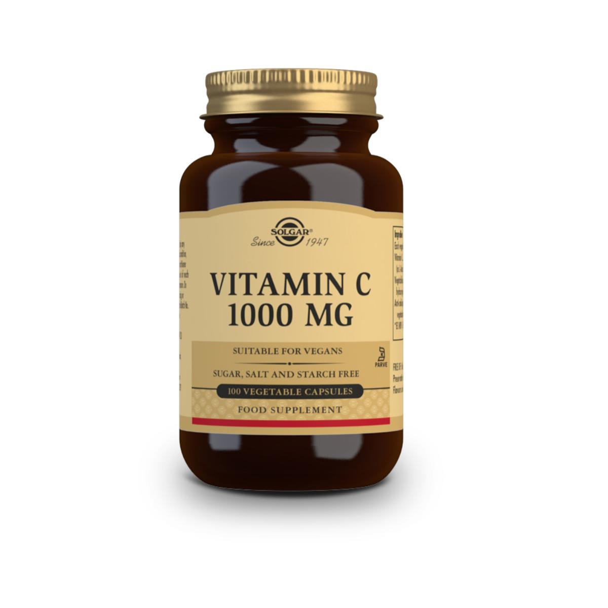 Vitamina C 1000 mg, 100 cápsulas vegetales de 1000mg
