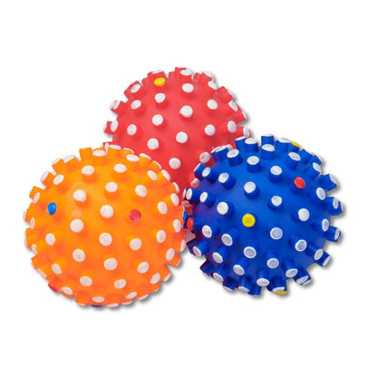 3 Pelotas Para Perro Modelo Sputnik De 6cm En Colores Surtidos. Plástico Vinilo Flexible Con Sonido._1