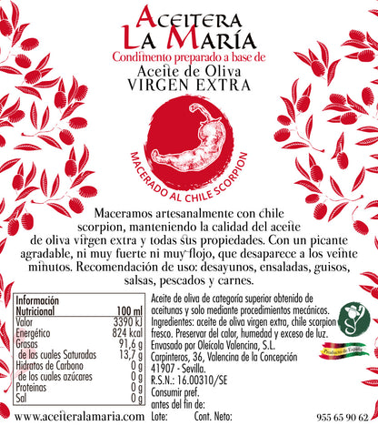 Aceite De Oliva Virgen Extra Macerado Al Chile Scorpion 50 Cl Pet_3