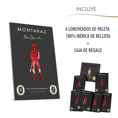 Caja Regalo Gourmet | 6 Loncheados De Paleta 100% Ibérica De Bellota Envasados Al Vacío (600gr) De Extremadura_2