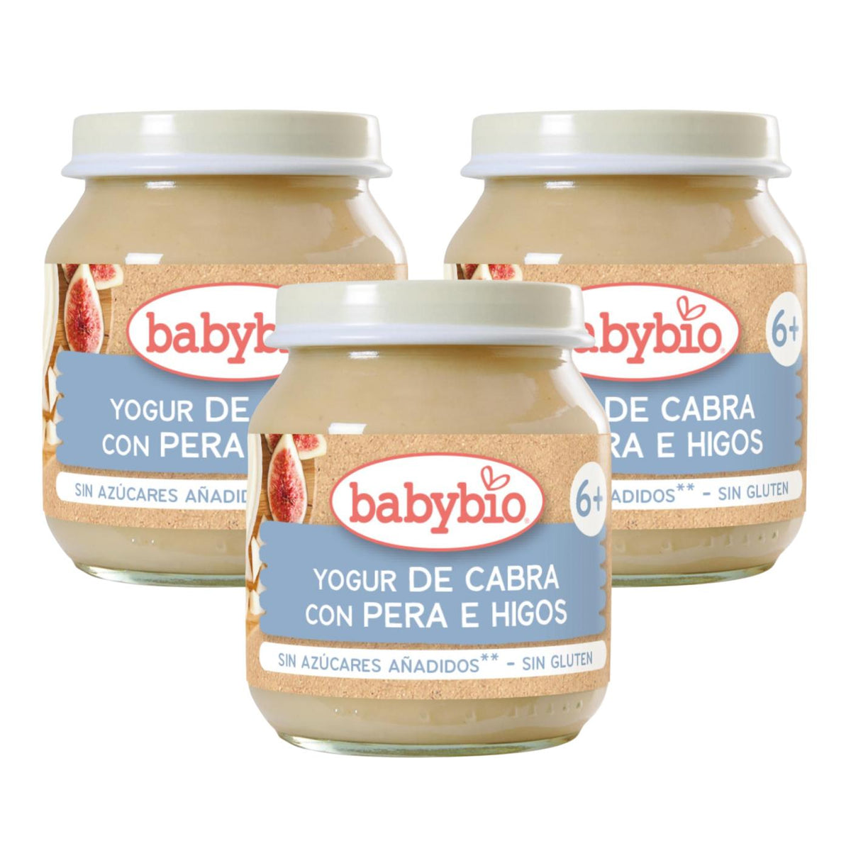 Pack 3 unidades yogur de cabra con pera e higo Babybio 130 g
