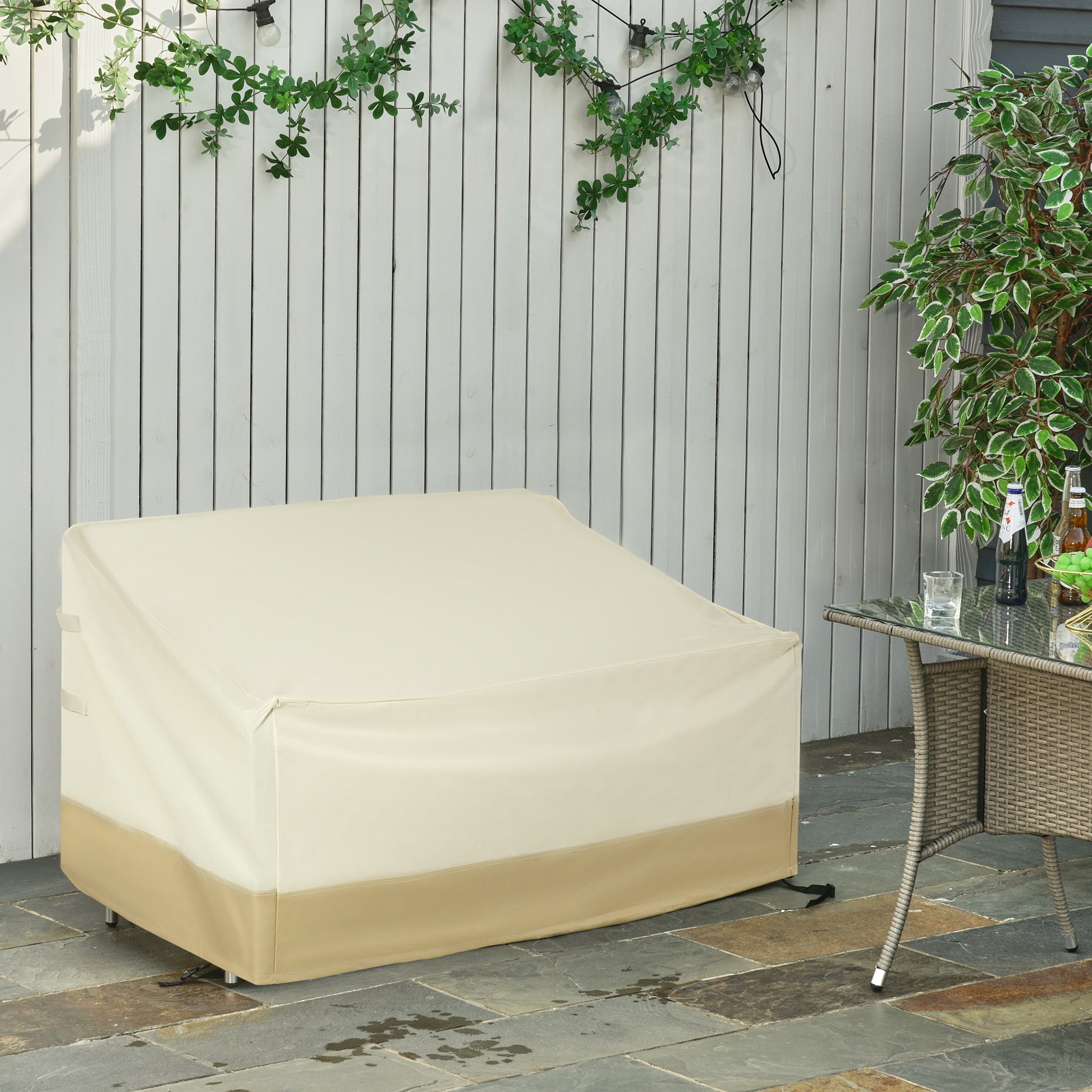 Outsunny Funda Protectora Para Banco 2-3 Plaza Cubierta Mueble Impermeable_1