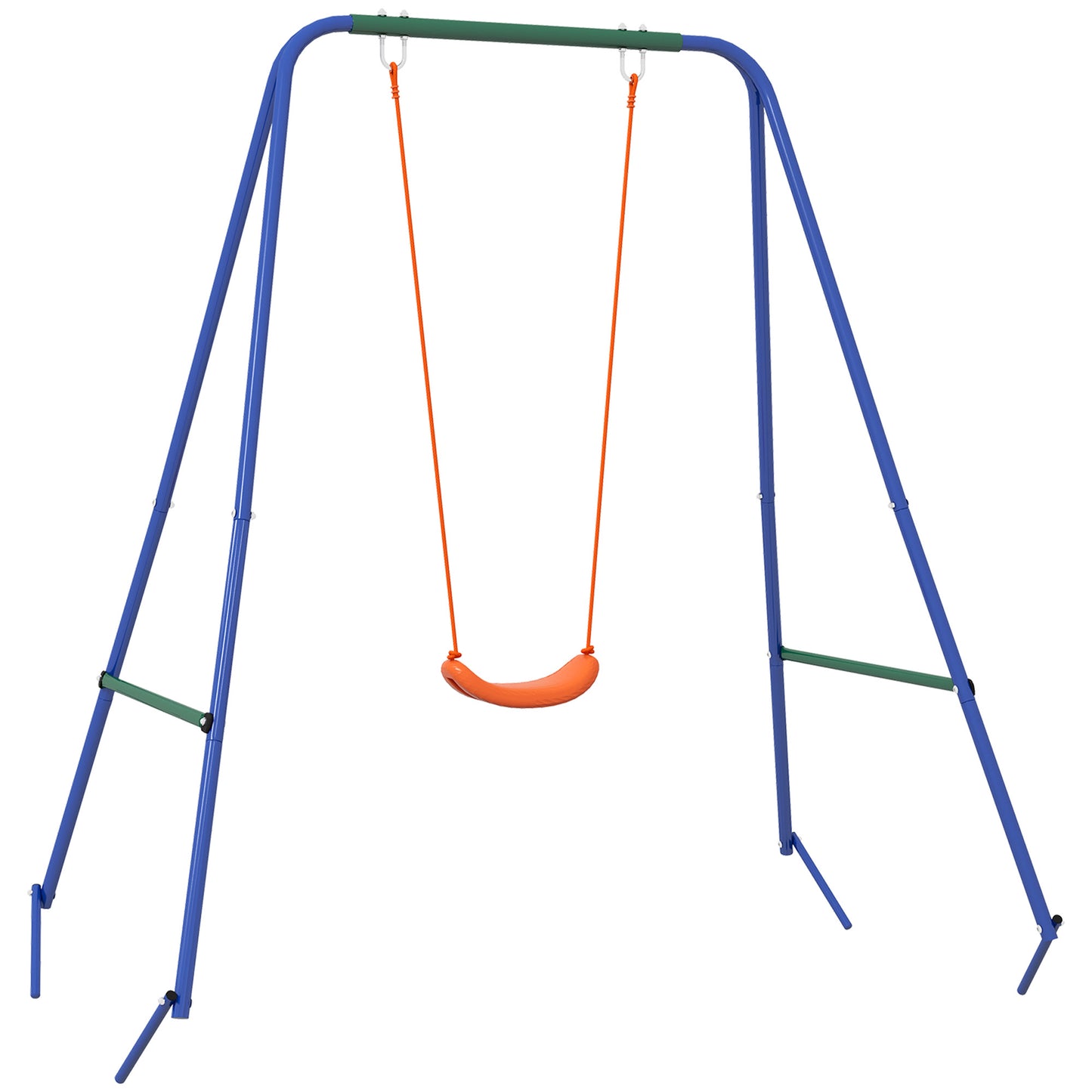 Outsunny Columpio Infantil Con Cinturón De Seguridad 180x160x182 Cm Naranja_0