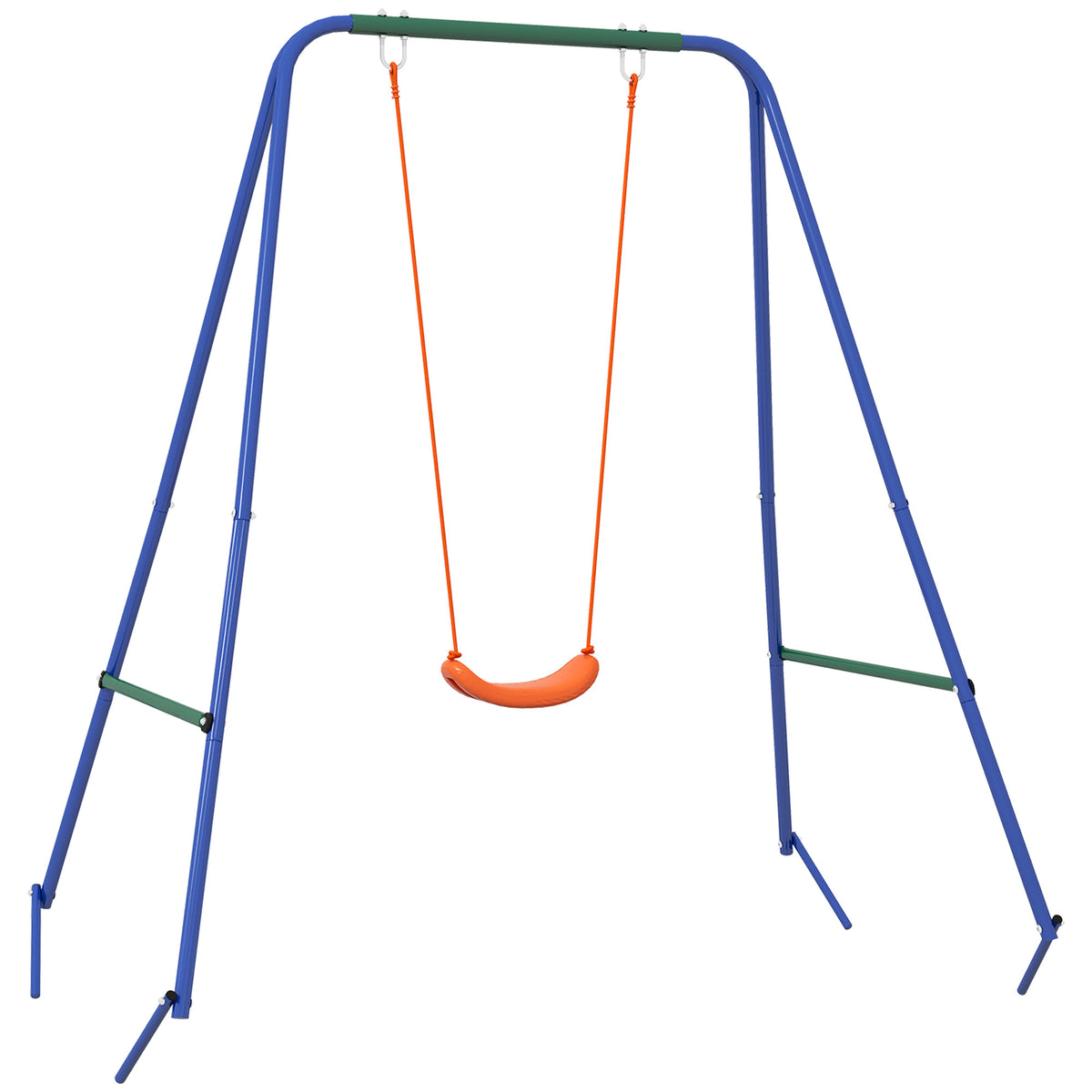 Outsunny Columpio Infantil Con Cinturón De Seguridad 180x160x182 Cm Naranja_0