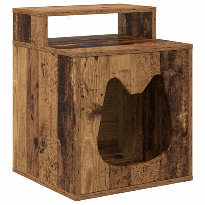 Casa Para Gatos Madera Vieja 42,5 X 40 X 53,5 Cm_0