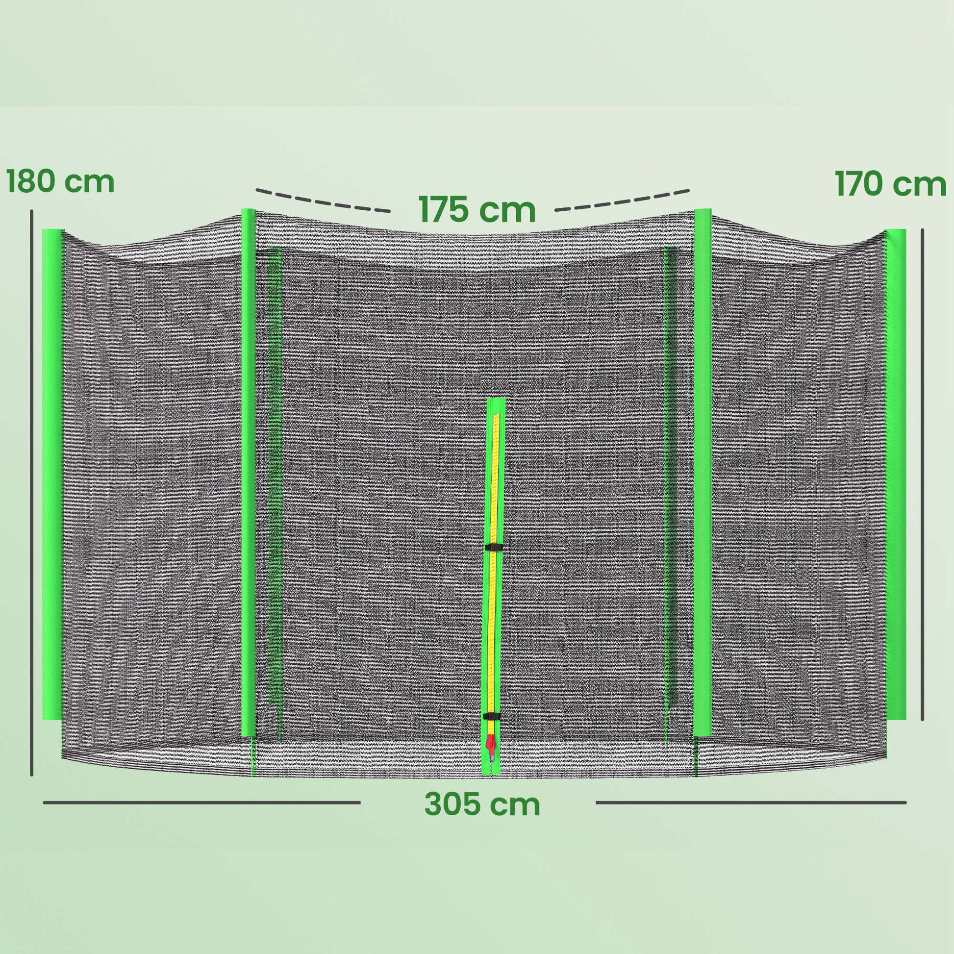 Sportnow Red De Seguridad Para Cama Elástica Ø305 Cm Verde_2