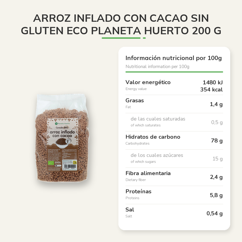 Información nutricional