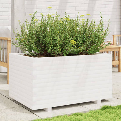 Jardinera Madera Maciza De Pino Blanco 90x60x49,5 Cm_2